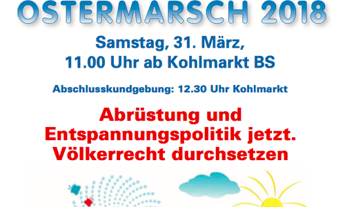 Am Ostersamstag findet der Ostermarsch in Braunschweig statt. Foto: Friedensbündnis