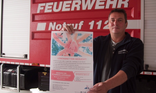 Typisierung: Ortsbrandmeister Ralf Böhm hofft auf viele Teilnehmer. Foto: Schaffhauser, Samtgemeindepressesprecher