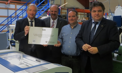 Von links: Frank Oesterhelweg, Andreas Memmert, Ralf Krömer und Uwe Schäfer bei der Firma G + F Technik in Cremlingen. Foto: Privat
