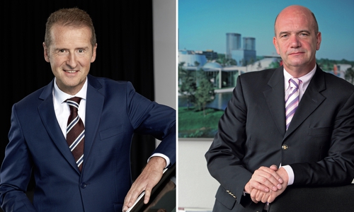 Dr. Herbert Diess und Bernd Osterloh, Foto: Volkswagen, Montage: Christoph Böttcher