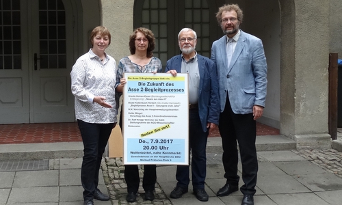 Mitglieder des Organisationskomitees: Christiane Jagau (BUND Wolfenbüttel), Heike Wiegel (Asse II-Koordinationskreis), Hilmar Nagel (Samtgemeinderat Elm-Asse), Andreas Riekeberg (Asse II-Koordinationskreis) (v. li.). Foto: privat