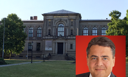 Sigmar Gabriel wird mit seinem Gast aus Katar die Herzog August Bibliothek besuchen. Fotos: Jan Borner/SPD