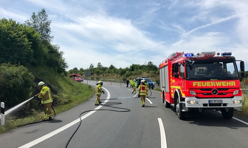 Die Feuerwehr im Einsatz auf der A395. Foto: Feuerwehr Bad Harzburg