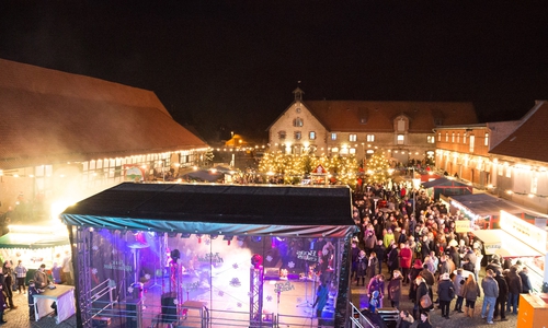 Der Adventstreff vor dem Schloss Salder. Foto: Stadt Salzgitter / Andre Kugellis
