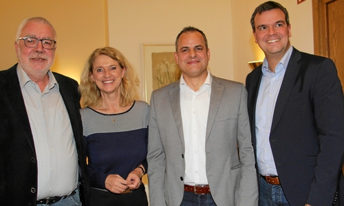 V.L.n.R.: Michael Riesen (Fraktionsvorsitzender), Petra Emmerich-Kopatsch (Landtagsabgeordnete), Thomas Ebert (Bürgermeisterkandidat) und Dr. Alexander Saipa (Landtagsabgeordneter und Generalsekretär der SPD Niedersachsen). Foto: SPD Ortsverein Bad Harzburg