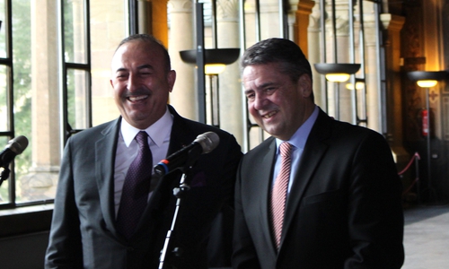 Mevlüt Cavusoglu (li.) und Sigmar Gabriel verstanden sich gut. Fotos: Frederick Becker
