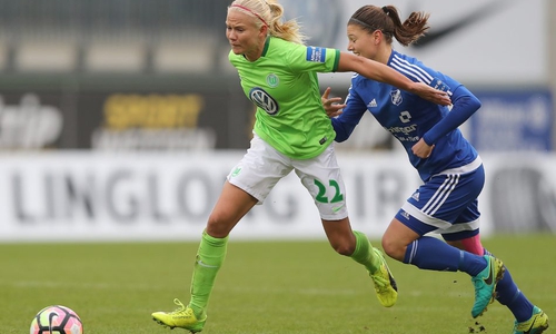 Bei der Wahl zur Fußballerin des Jahres knapp geschlagen: VfL-Powerfrau Pernille Harder. Foto: Agentur Hübner