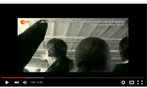 Bei der Vorführung des Films "Blut muß fliessen - Undercover unter Nazis", soll es zu Störungen gekommen sein. Foto: Screenshot/"Blut muß fliessen - Undercover unter Nazis", Sina Rühland