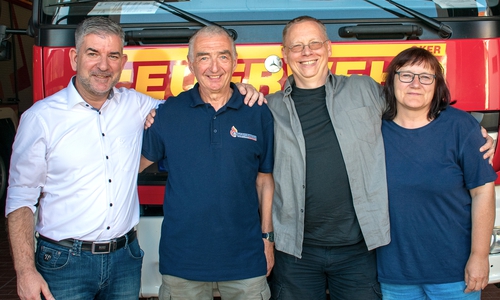1. Vorsitzende Torsten Röpke, 2. Vorsitzende Bernd Meier, Schatzmeister Thomas Jäger und Schriftführerin Sigrid Rowold (v. li.). Foto: Förderverein der Feuerwehr Oker