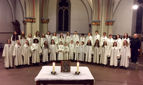 Der junge Chor singt für die St. Ansgar-Orgel. Foto: Bernhard Schneider