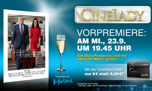 "Man lernt nie aus" als CineLady-Vorpremiere im CineStar erleben. Foto: CineStar Wolfenbüttel