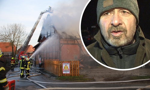 Yavuz Bicer realisierte das Feuer und handelte geistesgegenwärtig. Er lief ins Haus und holte mehrere Personen aus den Flammen. Foto: Rudolf Karliczek/Aktuell24; Video: Aktuell24