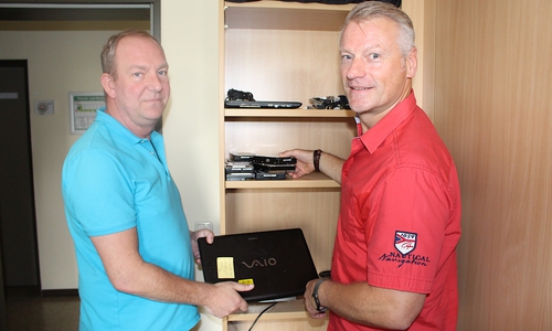 Alexander Hofmann und Ralf Pelle müssen im Kampf gegen Kinderpornographie viele Daten auswerten. Fotos und Podcast: Alexander Dontscheff