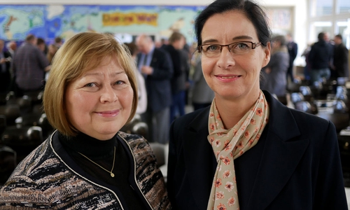 Nicht nur heute ein harmonisches Gespann: Gabriele Brakebusch, Präsidentin des Landtages von Sachsen-Anhalt und Gemeindebürgermeisterin Veronika Koch. Fotos/Podcast: Alexander Panknin 