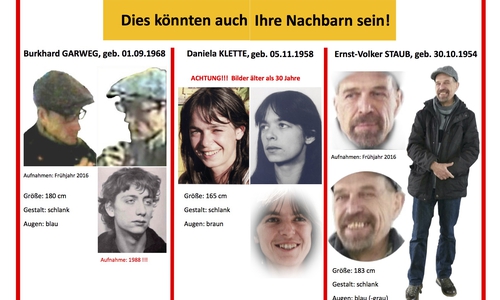 Mit diesen Fotos wird nach den Tätern gefahndet. Grafik: LKA