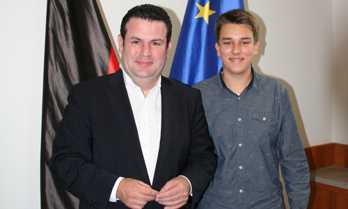 Hubertus Heil und Jarne Stipka. Foto: Büro Hubertus Heil MdB
