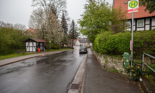 Haltestelle "Dorfplatz" in Immenrode. Foto: Alec Pein