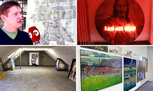 Der Macher führt durch sein ARTGESCHOSS. Videos: Nadine Munski-Scholz