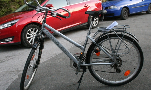 Mutmaßliches Fluchtfahrrad von einem der geflüchteten Täter nach dem versuchten Einbruchdiebstahl. Foto: Polizei
