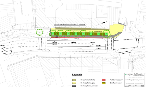 Die Variante 3b soll den Erhalt der Bäume in der Berliner Straße sicherstellen. Plan: Stadt Salzgitter