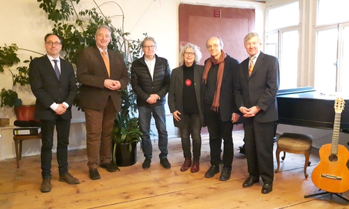 Tobias Henkel, Frank Oesterhelweg, Architekt Uwe Kleineberg, Susanne Bansen, Dr. Ulrich Thiele und Prof. Dr. Christoph Helm. Foto: privat