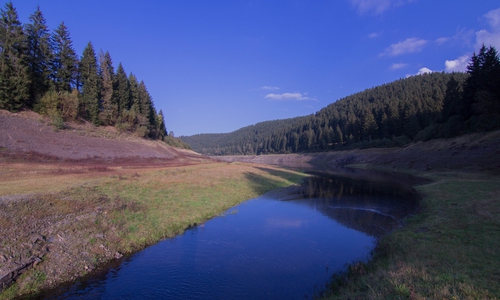 Niedrigwasser an der Okertalsperre. (Archivbild)