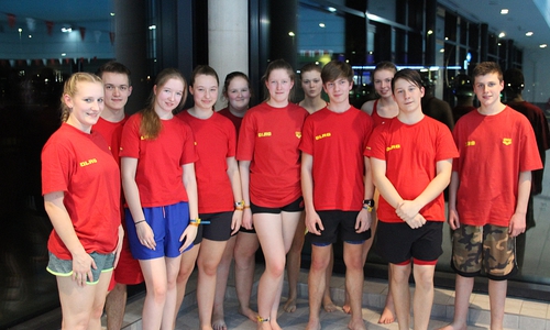 Christin Pohl, Johannes Rassl, Laura Moreton, Raika Wieczorek, Laura Wondrak, Rebecca Moreton, Elena Jachewicz, Nico Förster, Anna Barnett, Daniel Zornhagen, Felix Krebs
Es fehlt: Wiebke Seifart. Foto: DLRG Wolfenbüttel