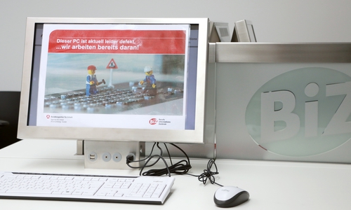 Im BIZ wird zum Thema Studium bei der Bundeswehr informiert. Foto: Agentur für Arbeit