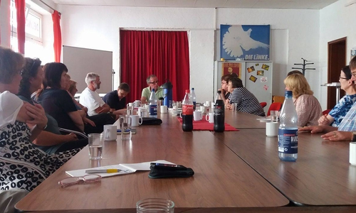 Vortrag im Sozialcafe der Linken Wolfenbüttel. Foto: privat
