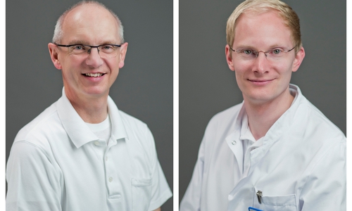 Prof. Dr. med. Dirk Hausmann, Chefarzt der Klinik für Innere Medizin - Kardiologie (li.) und Dr. Christian Gubbe, Oberarzt Klinik für Innere Medizin - Kardiologie am Städtischen Klinikum Wolfenbüttel. Fotos: Städtisches Klinikum Wolfenbüttel