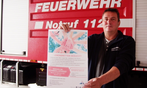 Typisierung: Ortsbrandmeister Ralf Böhm hofft auf viele Teilnehmer. Foto: Schaffhauser, Samtgemeindepressesprecher