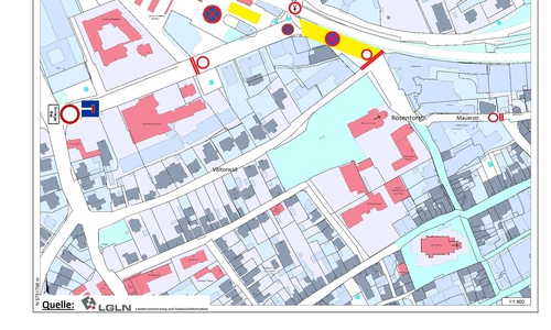 Die Kundgebungen erfordern eine Sperrung des Bahnhofvorplatzes sowie von Teilen der Klubgarten- und Rosentorstraße. Grafik: Stadt Goslar 