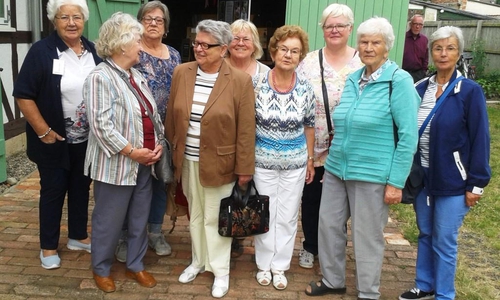 Ein Teil der Frauenhilfe aus Linden mit den Ehrenamtlichen des Gärtnermuseums. Foto: Rosi Isensee

 
