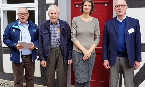Rebekka Denz vom Israel Jacobson Netzwerk besuchte das Gärtnermuseum. Beteiligt waren (v. l.) Andreas Meißler, Herbert Linne und Christian Hogrefe. Foto: privat 