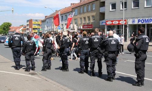 Die Polizei gewährleistete einen reibungsfreien Ablauf der beiden Veranstaltungen. Fotos: Rudolf Karliczek