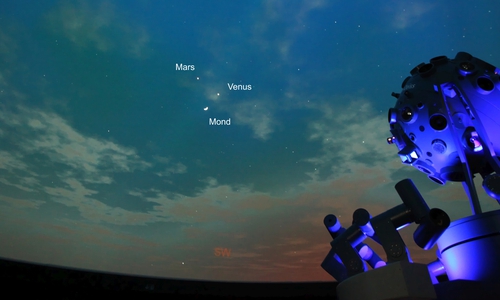 Mond, Venus und Mars stehen bald in besonderer Konstellation. Foto: Planetarium Wolfsburg