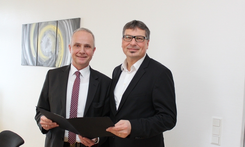 Braunschweiger Polizeipräsidenten Michael Pientka (rechts) und Goslars Landrat Thomas Brych. Foto: Landkreis Goslar