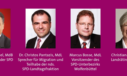 Die Wolfenbütteler veranstaltet eine Flüchtlingskonferenz, bei der mit Sigmar Gabriel, Christos Pantazis, Marcus Bosse und Christiana Steinbrügge Vertreter aus Bund , Land und Kommune in einer offenen Diskussionsrunde über Möglichkeiten sprechen, die Integration von Flüchtlingen im Landkreis Wolfenbüttel weiter zu verbessern.