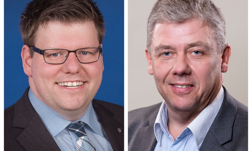 Thorsten Köster (li.) und Kai-Uwe-Bratschke kritisieren den Haushaltsentwurf der Verwaltung. Fotos: CDU