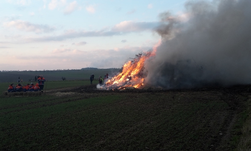 Das Osterfeuer in Dettum im vergangenen Jahr. Foto: Freiwillige Feuerwehr Dettum