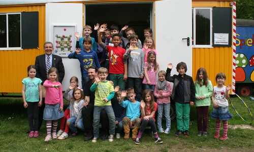 Das Spielmobil bei seiner Einweihung 2014. Foto: Archiv/Anke Donner