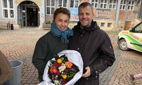 Inhaberin des Imbisstand PISKE, Frau Dr. Silvana Preusse und der 1. Vorsitzende des Männergesangverein Dorstadt 1873 e.V., Frank Senne Foto: Peter G. Matzuga