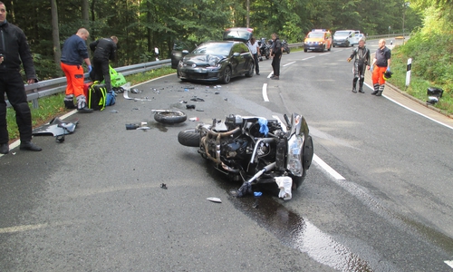 Der Motorradfahrer war in den Gegenverkehr geraten. Foto: Polizeiinspektion Goslar