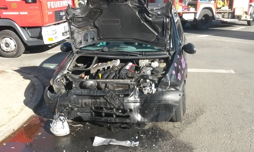 Die Fahrerein dieses Twingo wurde schwer verletzt. Freiwillige Feuerwehr Hohenhameln.