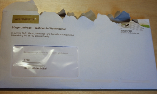 Die Bevölkerungsumfrage wurde per Post an 5.000 Einwohner geschickt. Foto: privat