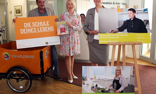 Lars Peters, Elisabeth Krüger und Dr. Birgit Rabofski stellen das Programm der VHS Wolfsburg vor. Foto: VHS