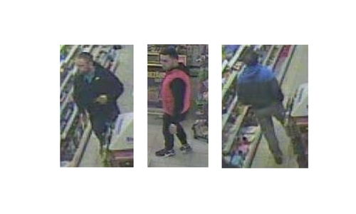Mit Bildern einer Überwachungskamera sucht die Polizei ein mutmaßliches Einbrecher-Trio. Foto: Polizei Braunschweig