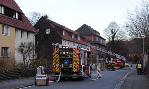 Die Wolfenbütteler Straße musste während des Rettungseinsatzes gesperrt werden. Fotos: Feuerwehr Goslar