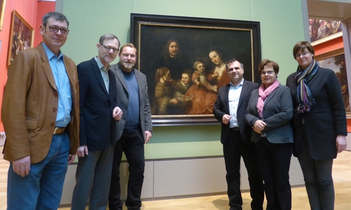 Besuch im HAUM: Matthias Möhle, Museumsdirektor Professor Dr. Jochen Luckhardt, Ulf Prange, Dr. Christos Pantazis, Dr. Silke Lesemann und Dr. Thela Wernstedt (v. li.). Fotos: SPD