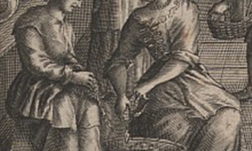 Frauen bei der Küchenarbeit, Ausschnitt aus dem Titelkupfer „Die Wohlunterwiesene Köchin...“, 1697, geschrieben von der Helmstedter Professorentochter Maria Sophia Conring. Foto: Landkreis Helmstedt